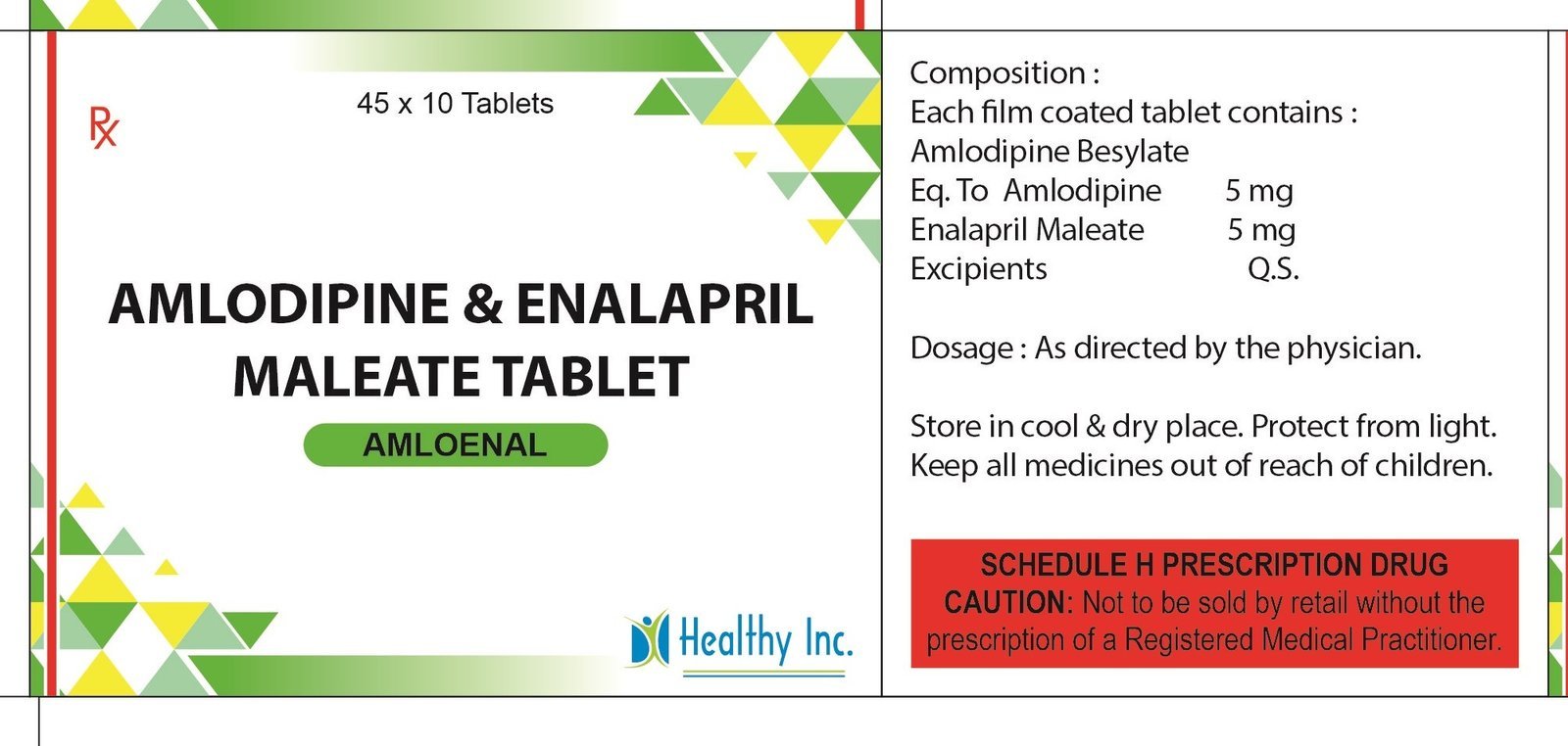 Amlodipine With Enalapril maleate Tablets