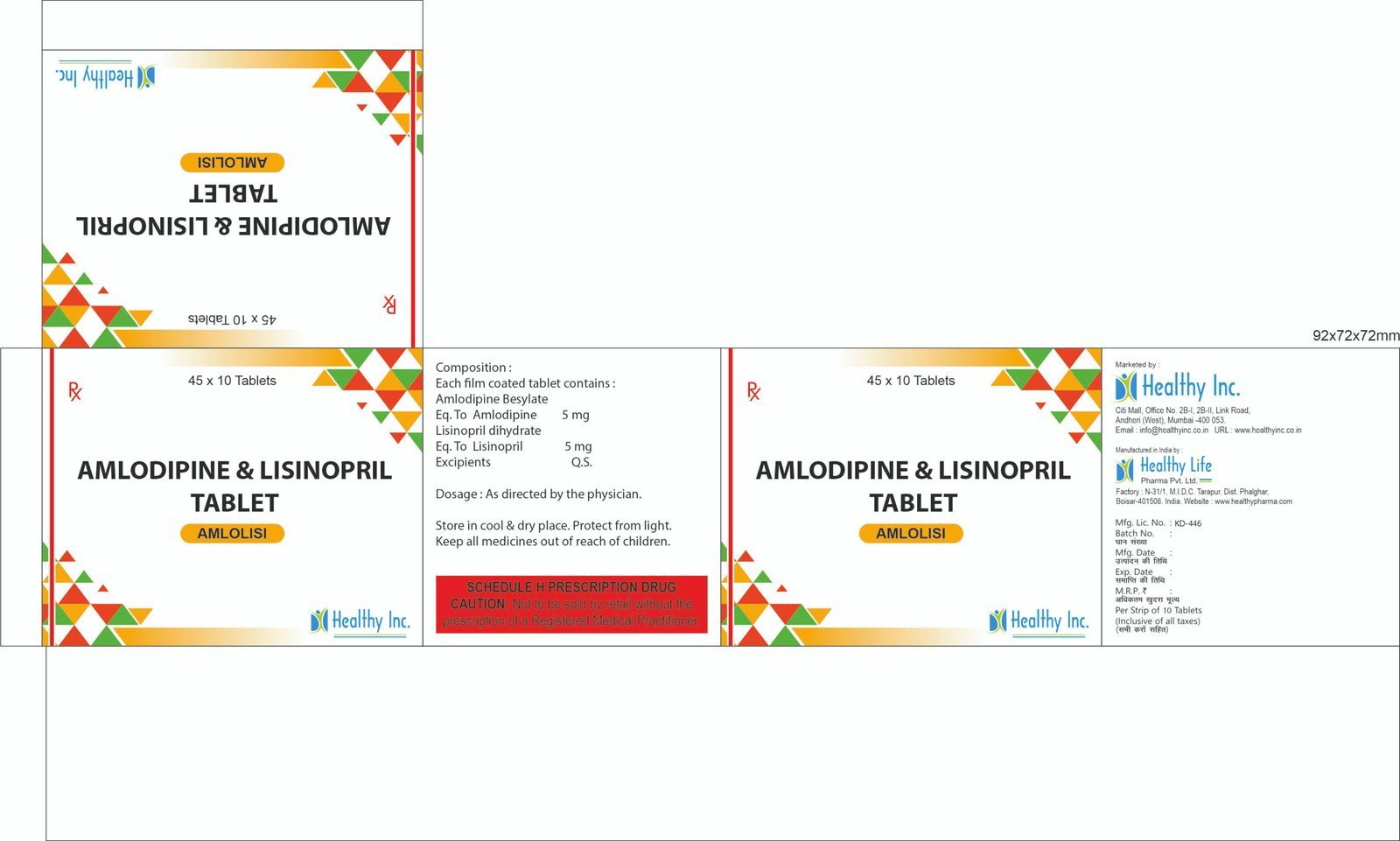 Amlodipine With Lisinopril Dehydrate Tablets