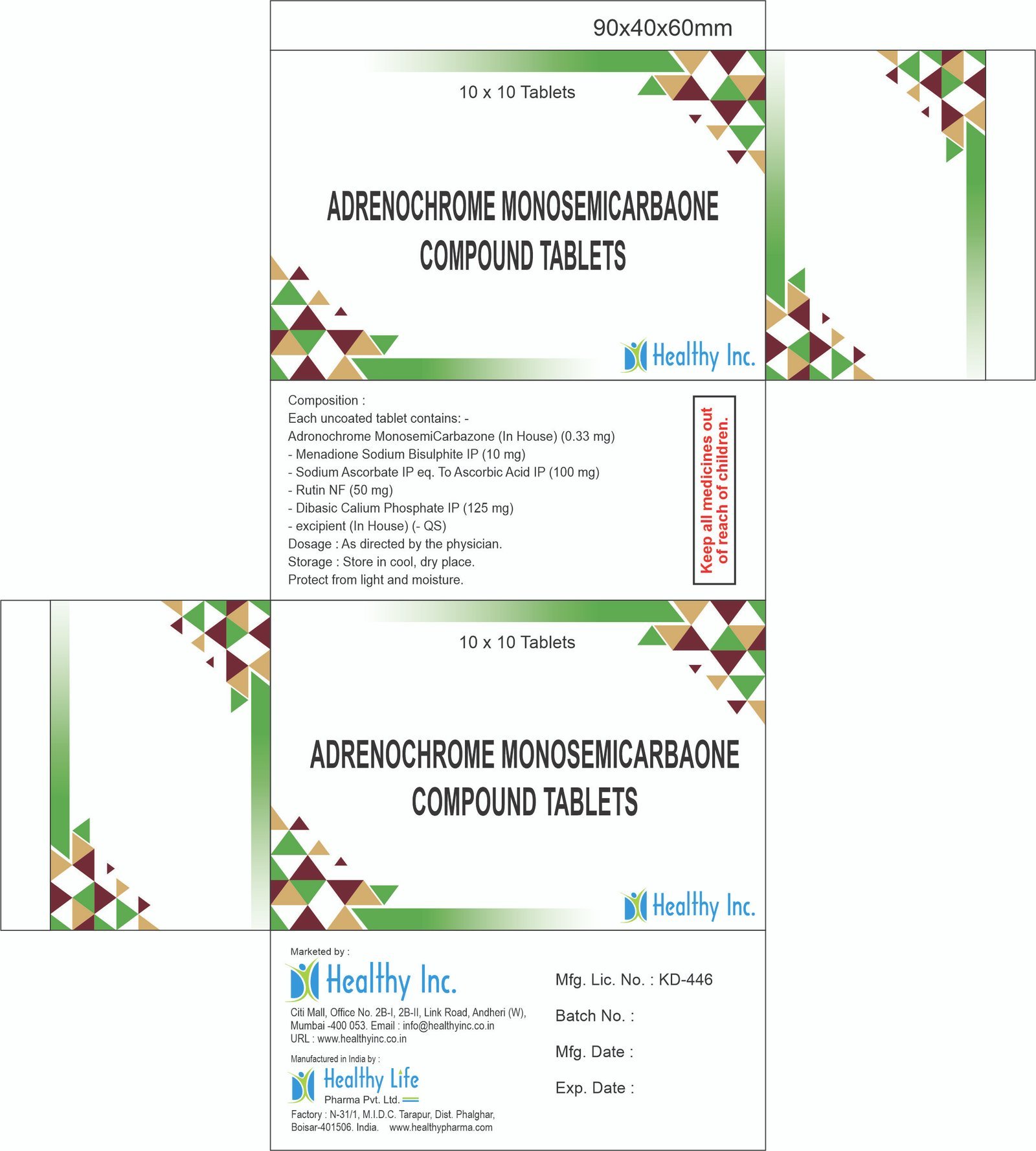 Adrenochrome Monosemicarbazone Tablet