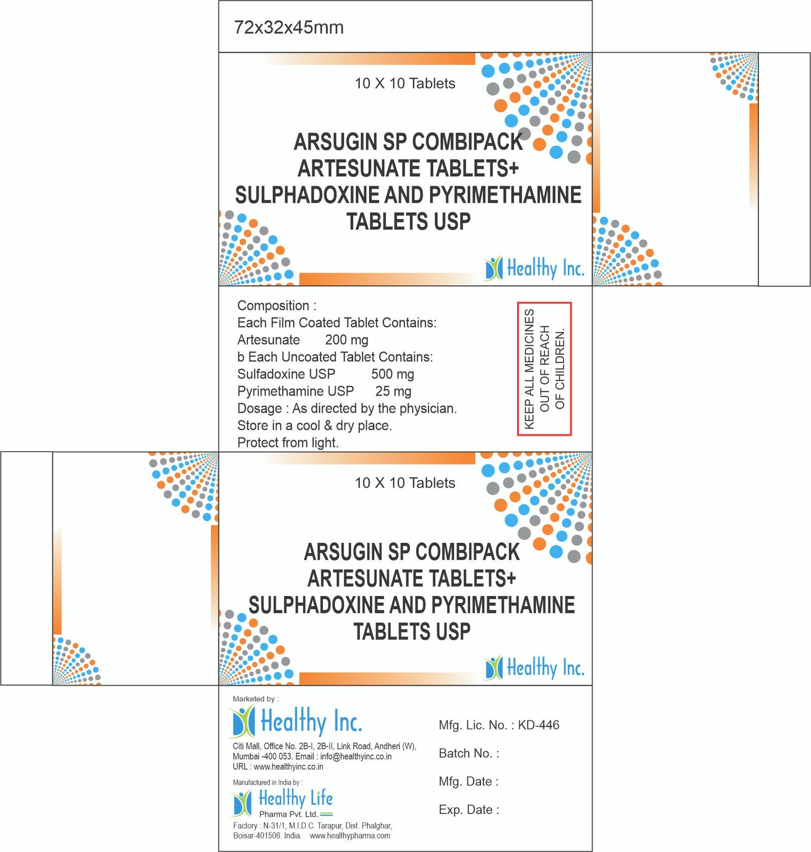 Artesunate Sulphadoxine Pyrimethamine Tablets