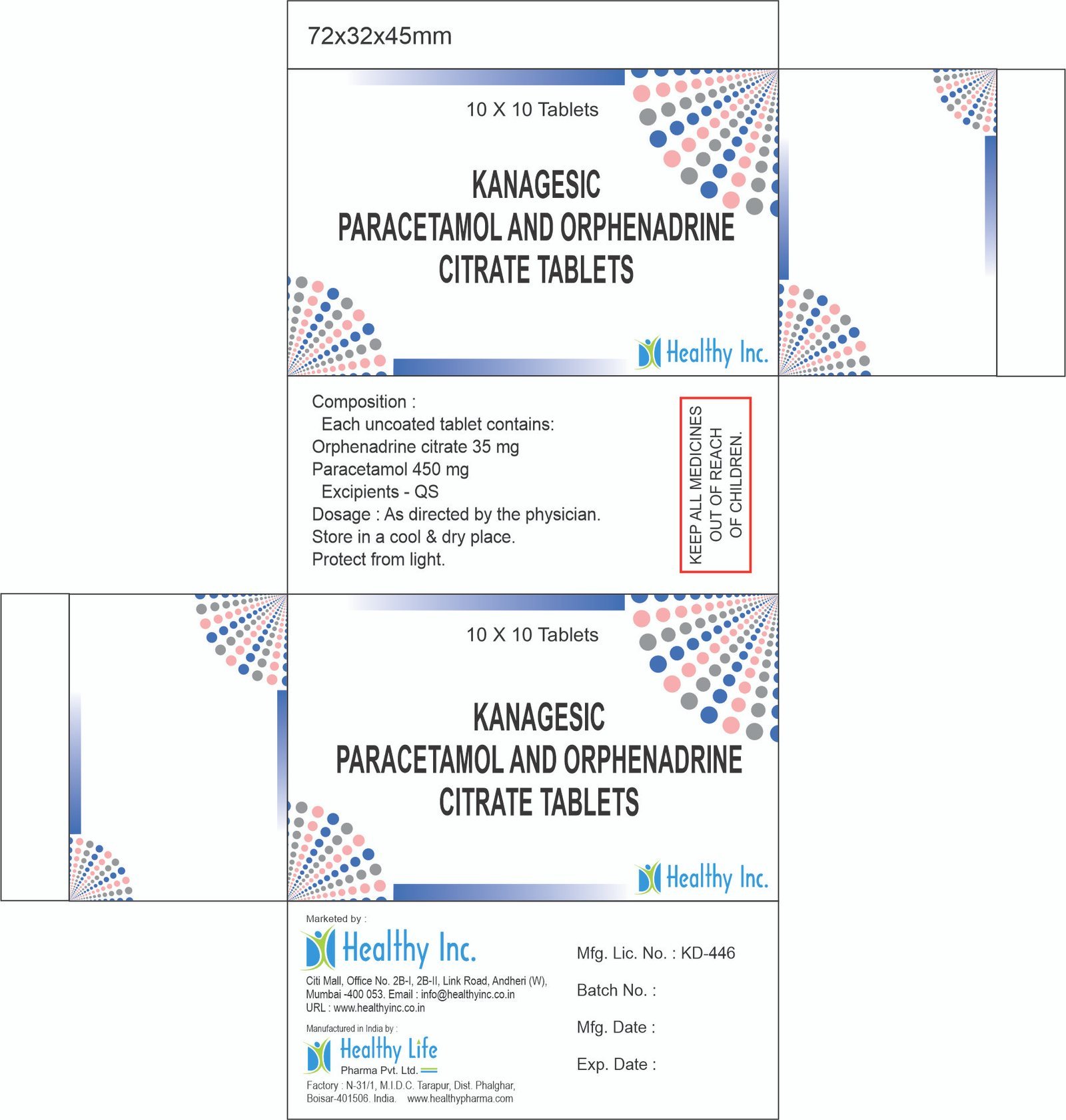 Paracetamol & orphenadrine Citrate tablets