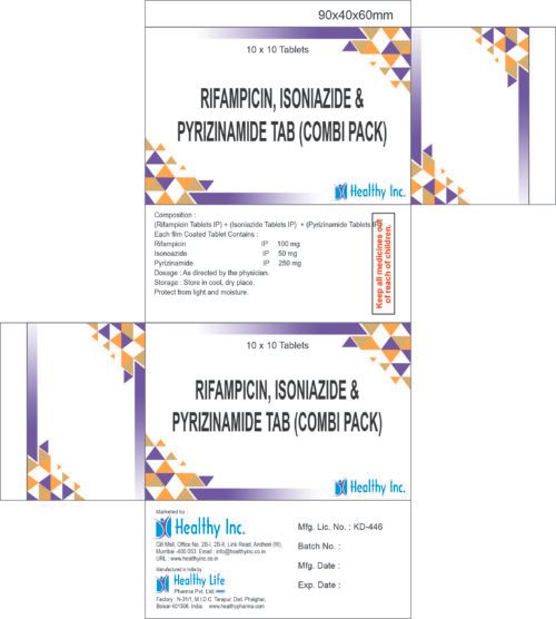 Rifampicin, Isoniazid, Pyrazinamide & Ethambutol Tablets