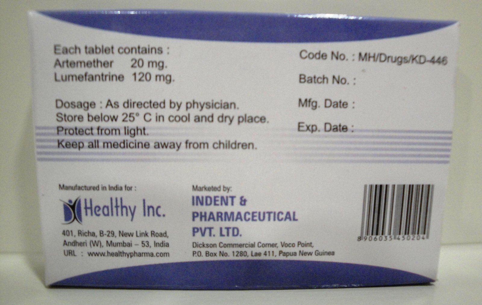 Artemether & Lumefantrine Tablets