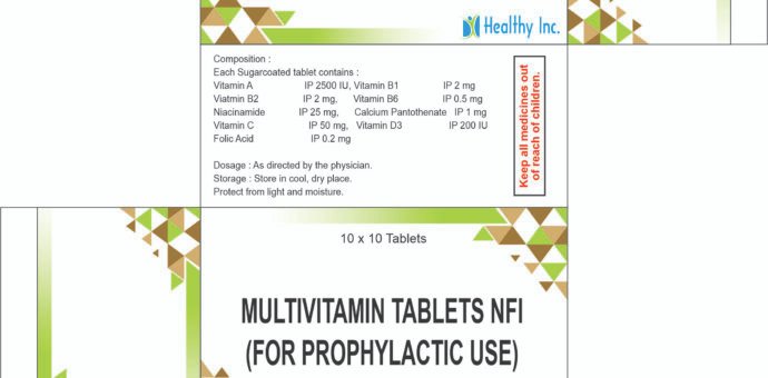 Vitamin A IP 2500 IU + Vitamin B1 IP + Vitamin B2 IP + Vitamin B6 IP + Niacinamide IP + Calcium Pantothenate IP + Vitamin C IP + Vitamin D3 IP 200 IU + Folic Acid IP, Multivitamin Tablets NFI Formula, Vitamin A B1 B2 B6 B3 B5 C D3 Tablet, Prophylactic Multivitamin, Daily Health Tablet, Vitamin A 2500 IU Tablet, Cholecalciferol 200 IU Tablet, Ascorbic Acid 50mg Tablet, Immune Booster Vitamin, General Debility Medicine, Convalescence Supplement, Malnutrition Tablet, Antioxidant Vitamin, Folic Acid 1mg, WHO Essential Medicine Vitamin, CAS 68-26-8 (Vit A), CAS 50-81-7 (Vit C), Healthy Inc Nutritional Medicines, WHO GMP Certified Tablet Unit, Contract Manufacturing Multivitamins, Third Party Manufacturing Pharma, Hospital Bulk Supply General Medicine, Ministry of Health Tender, Government Tender Pharma Supplier, NGO Medicine Procurement, Public Health Supply, HS Code 30045010, Multivitamin Supplier Africa, Supplement Exporter Philippines, Vitamin B Complex with A and C, Medicine Export to Africa, Pharmaceutical Drop Shipper, B2B Pharma Marketplace, Medicine Export to LATAM, Tabletas de Multivitaminas Profilácticas, Suplemento Vitamínico Diario, Comprimés de Multivitamines, Vitamine A C D3 B-Complexe, Medicamento Desnutrición, Tratamiento Debilidad, Comprimidos de Multivitaminas, Medicamentos Nutricionales, Поливитамины таблетки, Витамин А С Д3, Лечение авитаминоза, أقراص الفيتامينات المتعددة, فيتامين أ ج د ب مركب, مقوي للمناعة, マルチビタミン錠, ビタミン剤, 栄養補給剤, 多维元素片, 维生素A C D B族, 营养补充剂, Becadexamine Generic, Vidaylin Generic, Global Pharmaceutical Suppliers Africa LATAM